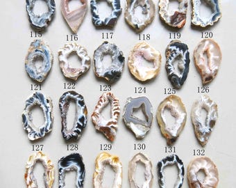 Natural Mini Druzy Agate Geode Slices C5505