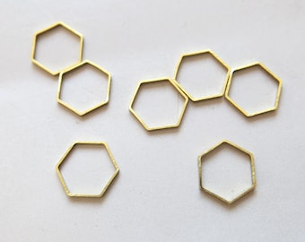 100 Stück Roh Messing Hexagon Ringe, Zubehör 12mm - F965