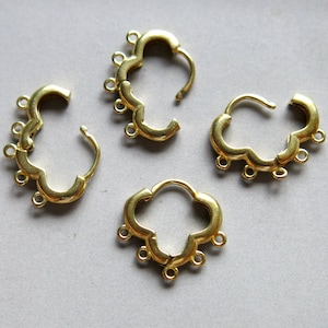 10pcs Raw Brass Earring Clasp, Earring Hooks Findings 15mm  - F1411