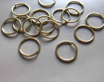 100pcs Raw Brass Round Rings ,Circle Connector, Findings 15mm  - F707