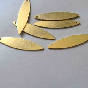 100pcs Raw Brass Marquise Charms, Stamping Tag 29mm x 7mm - F441