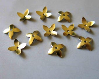 100pcs Raw Brass Flower Shape Bead Caps,  Findings 8mm - F501