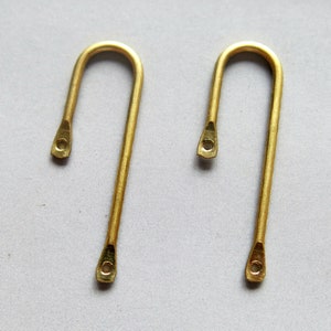 30pcs Raw Brass Wire Pendants, Findings 35mm  - F1394