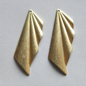 20pcs Raw Brass Rhombus Charms ,Pendants 42mm x 14mm- F1380