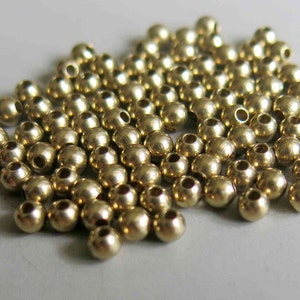 200pcs Raw Brass Round Solid Beads Spacer Beads 3.5mm - F168