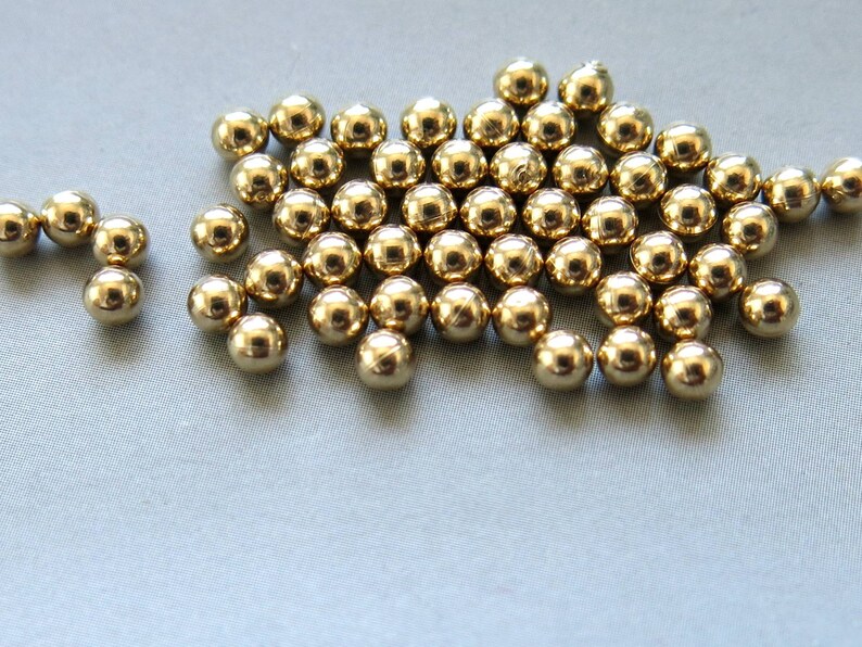 F1630 500pcs Raw Brass Round Beads Spacer Beads 3mm