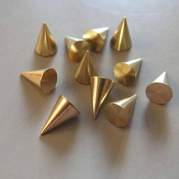 50pcs Raw Brass Cone Tribal Beads,Findings 12mm x 8mm- F670