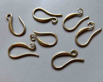10pcs Raw Brass Earring Clasp F1413 Earring Hooks Findings 15mm