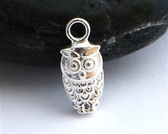 Sterling Silver Owl Pendant Charm #51