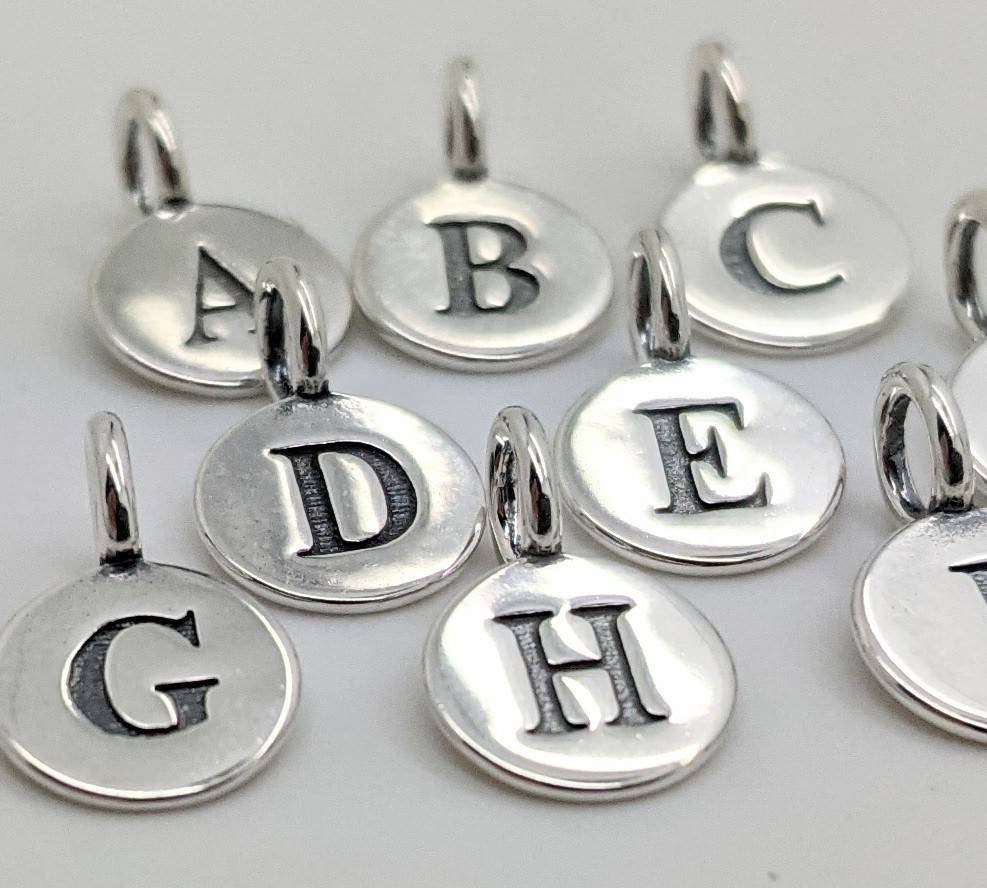 Alphabet Charms, 925 Sterling Silver Alphabet Beads, Initial Letter Beads for Jewelry Making, Small Letter Pendants for Bracelet (P007-S) B - 1 Piece