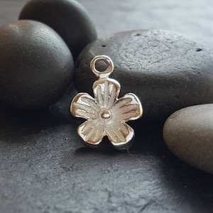 silver flower charm sterling silver 925 flower charm pendant floral finding silver daisy charm