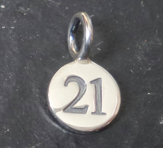 Number Twenty-one 21 Charm Sterling Silver Number Twenty-one 21 Charm Sterling Silver