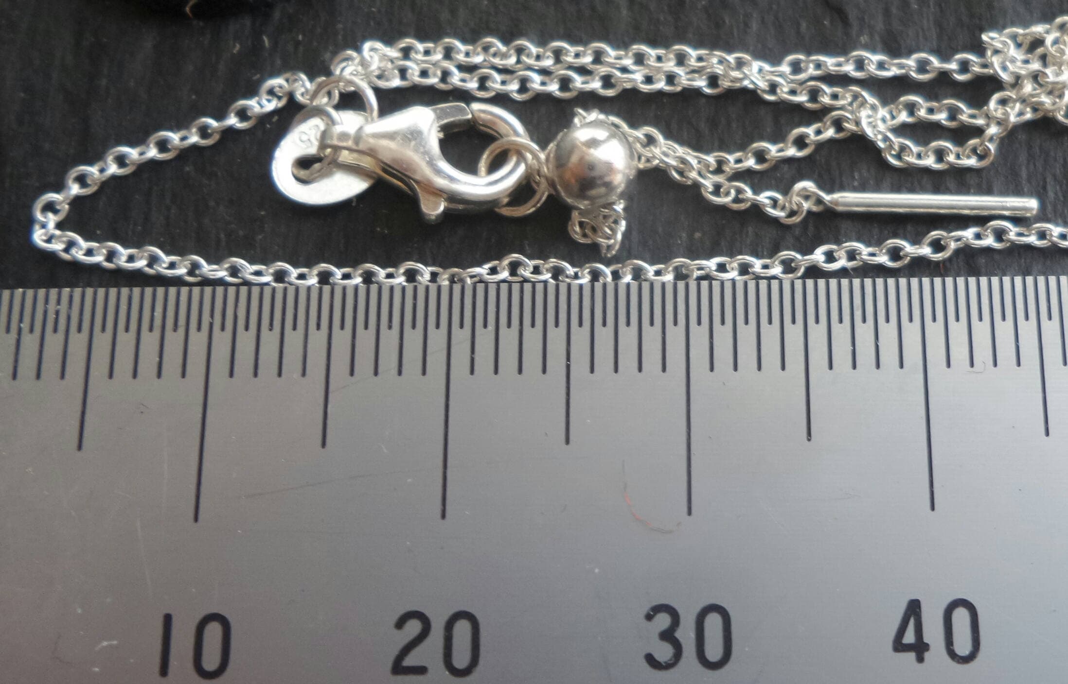 Sterling Silver Adjustable Chain Necklace , 18 Inch Chain Slider Bead ...