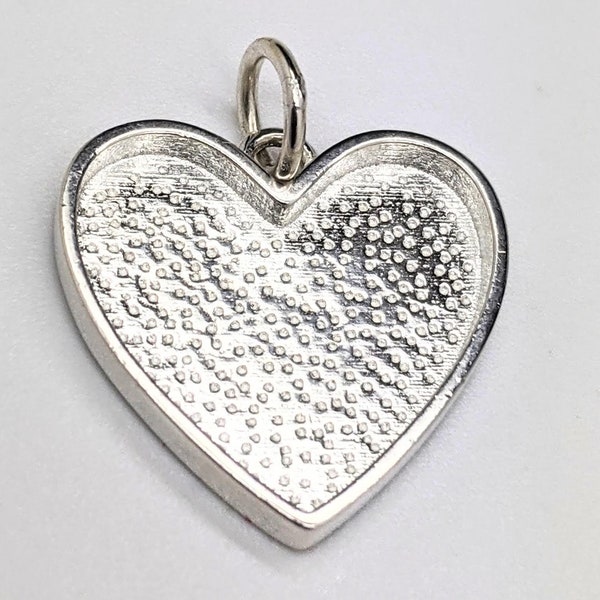 Sterling silver heart bezel pendant 18mm solid silver resin fillable pendant ashes jewellery finding resin art finding