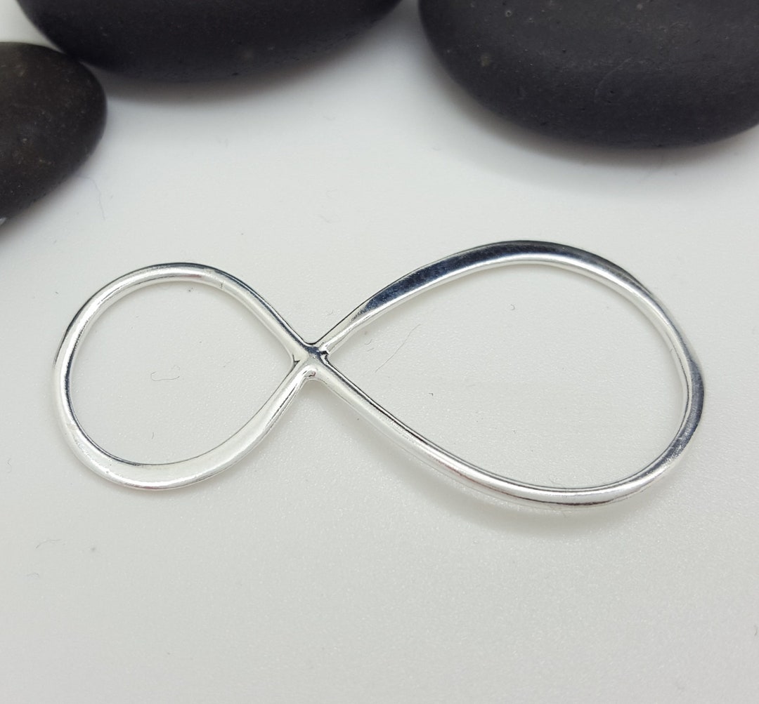 Large Sterling Silver Infinity Connector 40mm X 20mm - Etsy