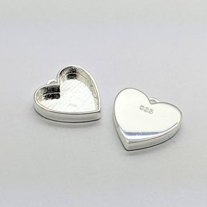 Sterling silver heart bezel charm for resin crafts fillable charm