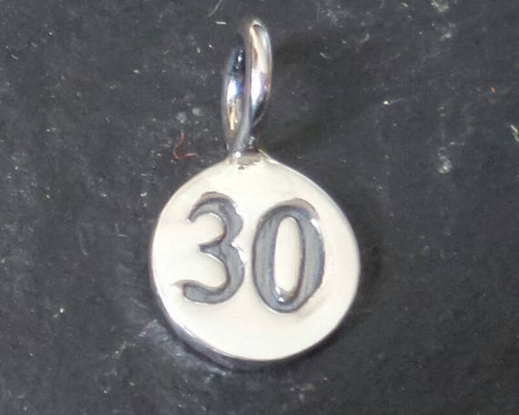 Number Thirty 30 Charm Sterling Silver Number Thirty 30 Charm Sterling Silver