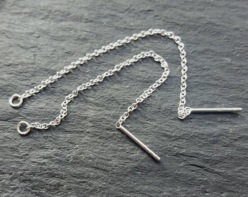 Sterling Silver Ear Threaders Earring Threads Silver Ear Etsy UK