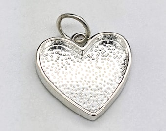 Sterling silver heart bezel pendant 15mm solid silver resin fillable pendant ashes jewellery finding resin art finding
