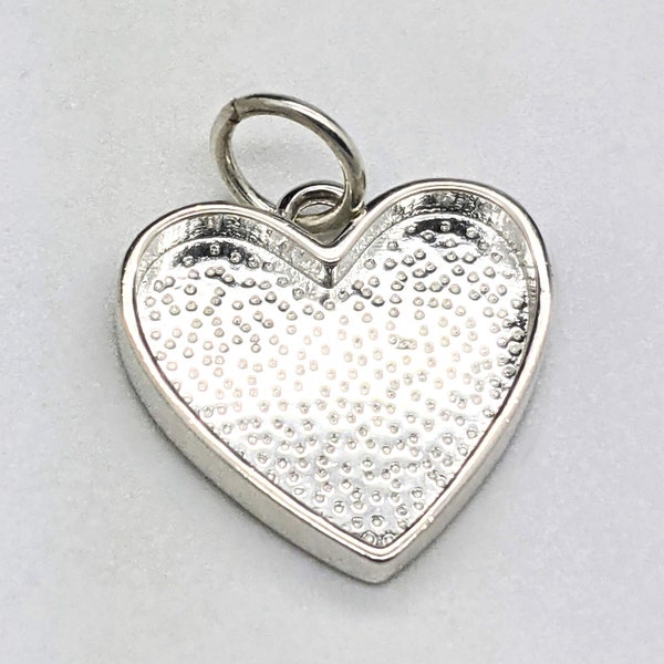 Sterling silver heart bezel pendant 15mm solid silver resin fillable pendant ashes jewellery finding resin art finding