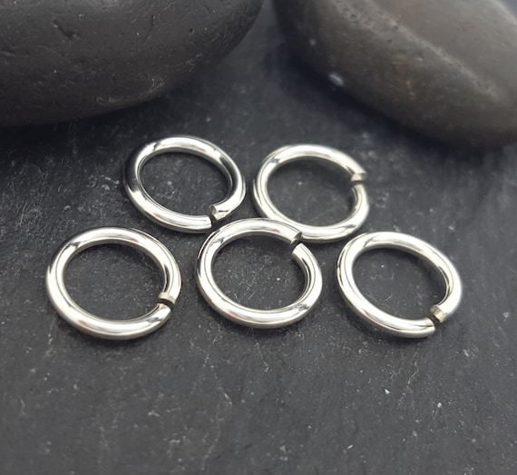 Packet of 5 Solid Sterling Silver Heavy 6mm Jump Rings