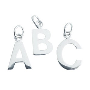 solid STERLING silver letter alphabet personalised CHARM all letters available