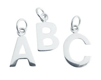 solid STERLING silver letter alphabet personalised CHARM all letters available