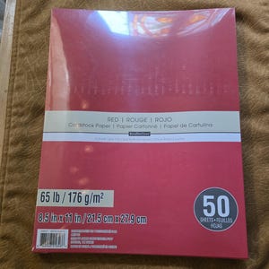 8 1/2 x 11 Recollections Cardstock - Czerwony