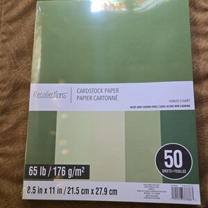 8 1/2 x 11 Recollections Cardstock - Odcienie zieleni - "Las"