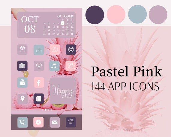 pics Pink Aesthetic App Logos ios 14 app icons pastel pink cute aesthetic pink pastel etsy