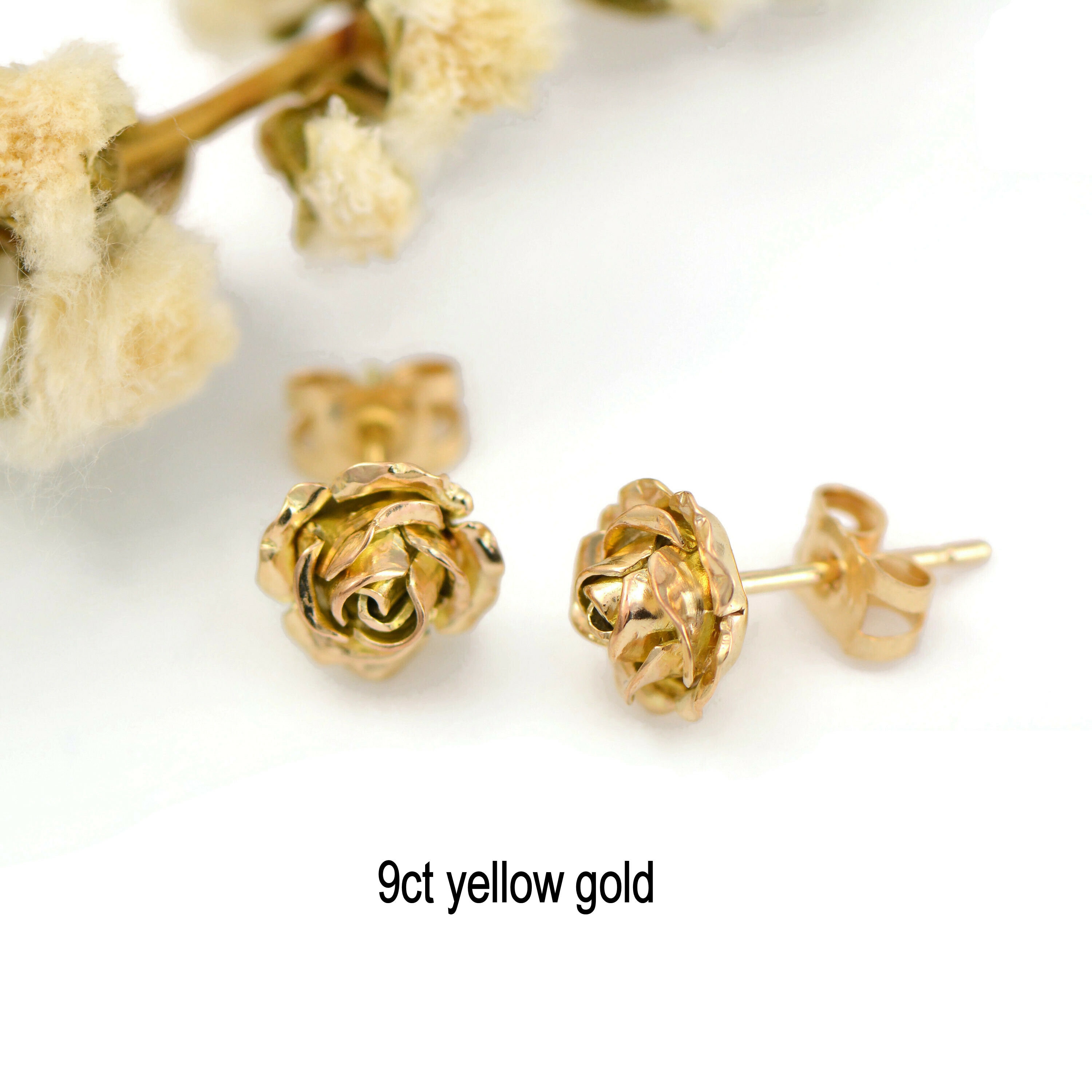 Rose Gold Earrings Flower Earrings 9 Karat Gold Stud Earrings Hallmark Jewelry Dainty Post Earrings Gift for Her Flower Stud Earrings Etsy Canada