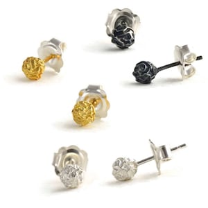 Silver Rose Earrings, Rose Stud Earrings, Flower Stud