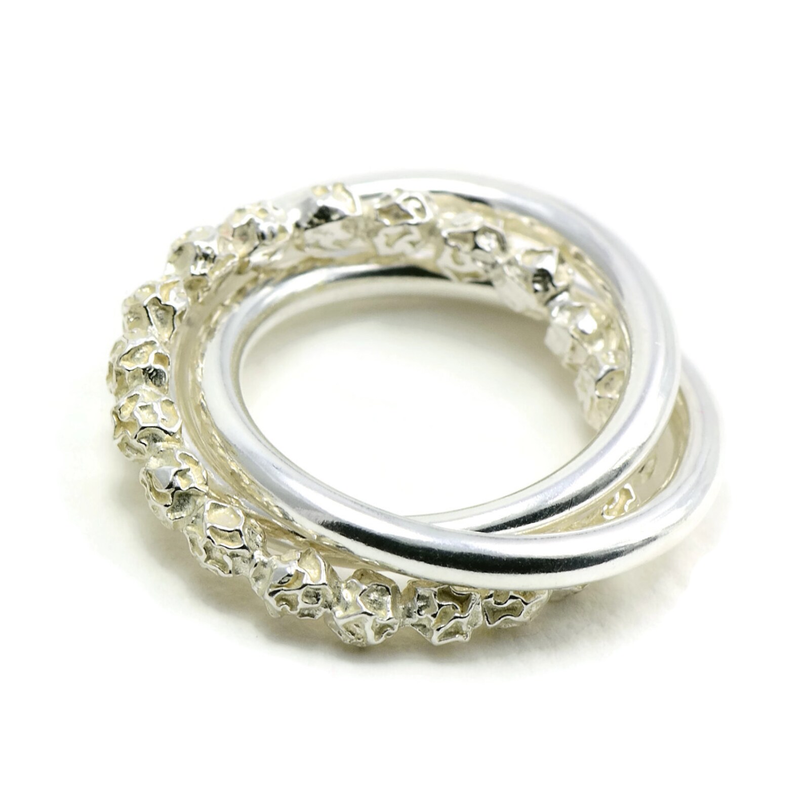 Russian Wedding Ring Sterling Silver Trinity Ring Rolling Etsy