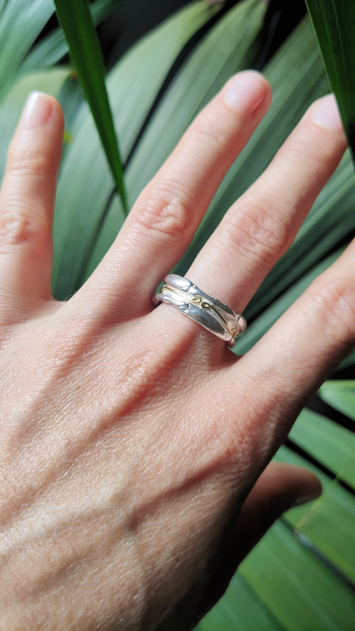 Men Wedding Ring Hallmarked Ring 18k Eco Gold Ring Mixed Etsy