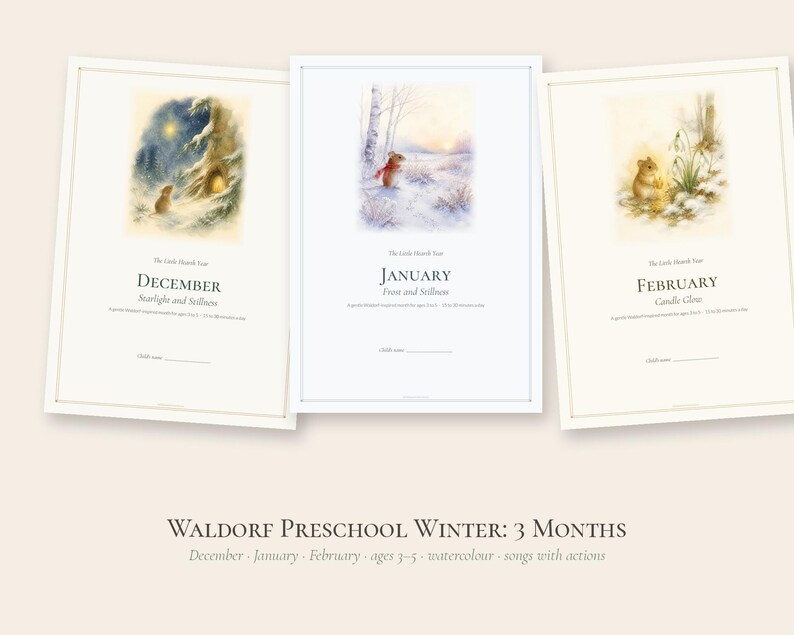 Waldorf Preschool Curriculum Winter Bundle, December January February, Homeschool Ages 3-5 PDF image 2