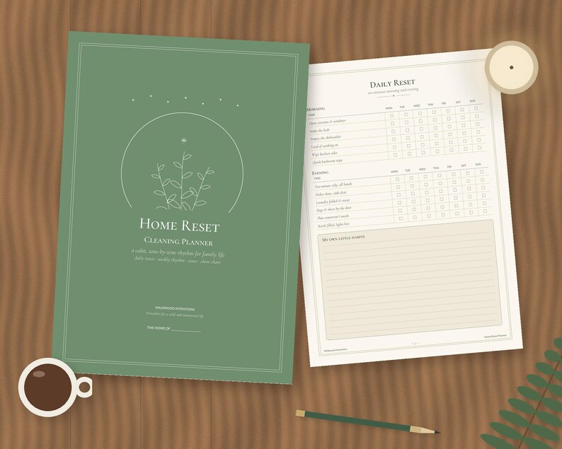 Home Reset Cleaning Planner, Zone-by-Zone Schedule, Family Chore Chart (PDF) image 1