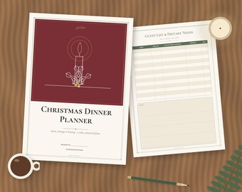Christmas Dinner Planner Printable, Cooking Timings, Menu, Shopping List (PDF)