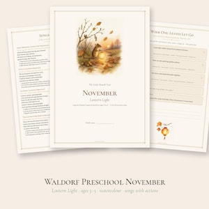 Waldorf Preschool Curriculum November, Martinmas Lantern Story, Gentle Homeschool Ages 3-5 PDF afbeelding 1