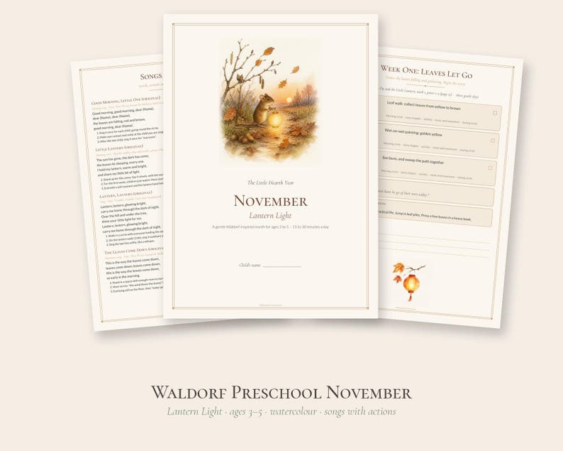 Waldorf Preschool Curriculum November, Martinmas Lantern Story, Gentle Homeschool Ages 3-5 PDF afbeelding 1