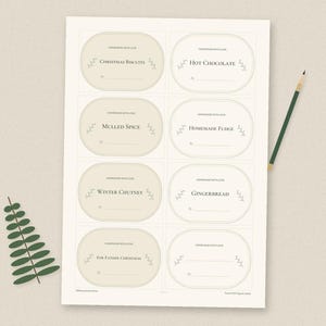 Vintage Botanical Christmas Gift Tags, Forest Jar Labels, Gifts of Time Coupons (PDF) image 9