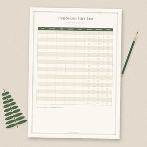 Julklapps- och budgetspårare, avsiktlig julklappsutgiftslogg (PDF) bild 9