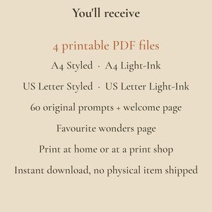 Printbaar dagboek 'Small Wonders', 60 mindfulness-oefeningen voor moeders, 'Cottagecore Slow Living' dankbaarheidsdagboek, A4 & US Letter PDF afbeelding 5