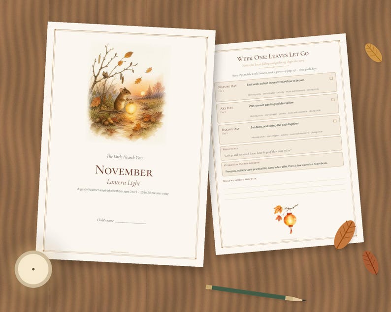 Waldorf Preschool Curriculum November, Martinmas Lantern Story, Gentle Homeschool Ages 3-5 PDF afbeelding 2