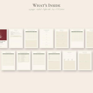 Peut inclure: Un ensemble de planificateur de d&icirc;ner de No&euml;l num&eacute;rique comprenant 13 pages avec une encre l&eacute;g&egrave;re sur papier cr&egrave;me. La collection inclut une page de couverture avec une illustration de bougie et divers mod&egrave;les pour les menus et listes.