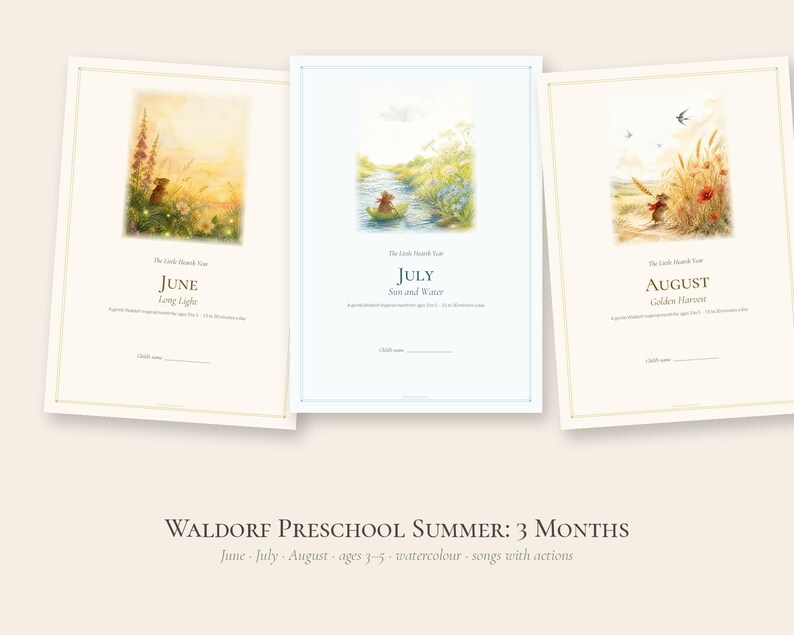 Paquete de verano del currículo preescolar Waldorf, junio, julio y agosto, para educación en casa (edades de 3 a 5 años) (PDF) imagen 2