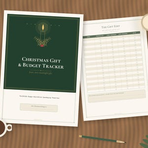 Julklapps- och budgetspårare, avsiktlig julklappsutgiftslogg (PDF) bild 1