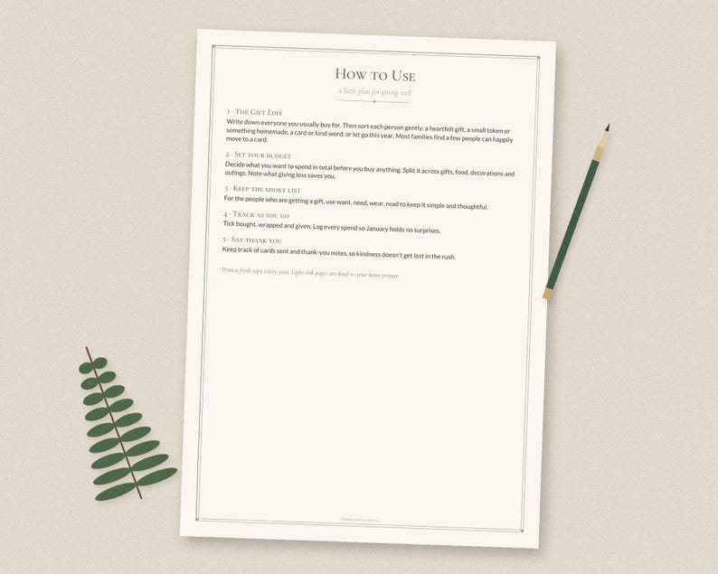 Julklapps- och budgetspårare, avsiktlig julklappsutgiftslogg (PDF) bild 7