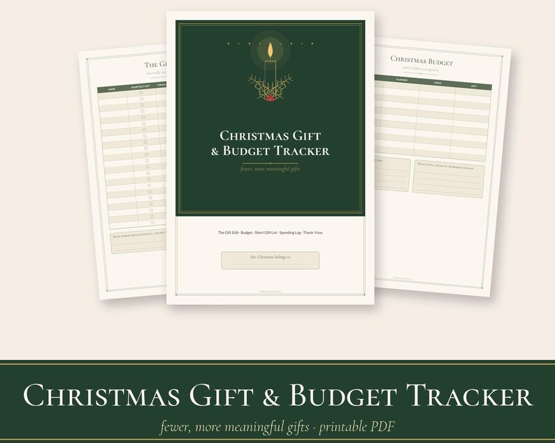 Julklapps- och budgetspårare, avsiktlig julklappsutgiftslogg (PDF) bild 2