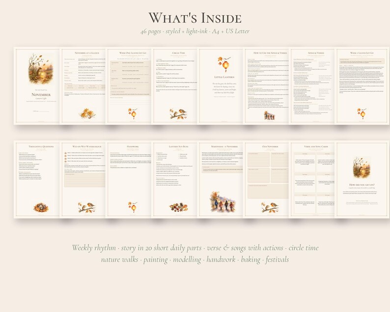Waldorf Preschool Curriculum November, Martinmas Lantern Story, Gentle Homeschool Ages 3-5 PDF afbeelding 3