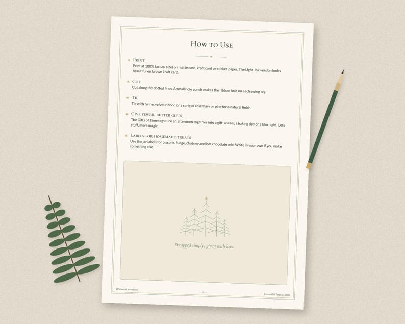 Vintage Botanical Christmas Gift Tags, Forest Jar Labels, Gifts of Time Coupons (PDF) image 7